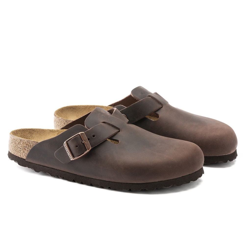 EUC Birkenstock Boston Habana Brown Oiled Leather Slip-On Clogs EU40 Women 9/9.5 - Picture 2 of 6